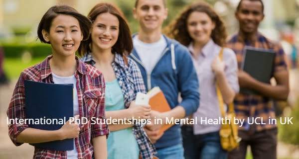 International PhD Studentships in Mental Health by UCL in UK