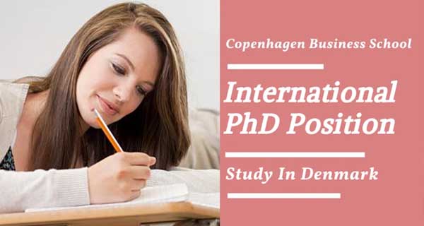 International PhD Scholarships by Copenhagen Business School, Denmark