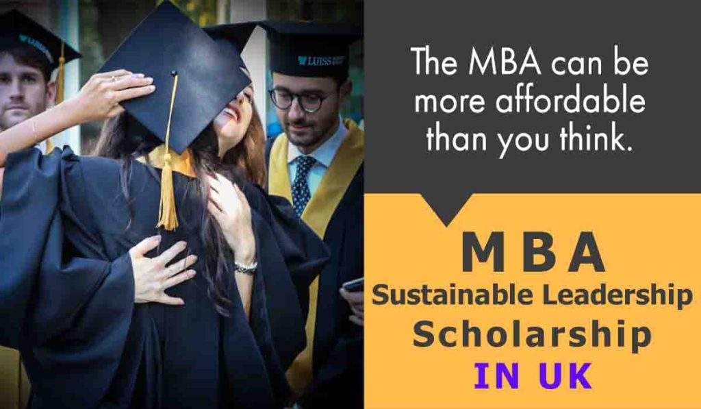 MBA Sustainable Leadership Scholarship for International Students in UK