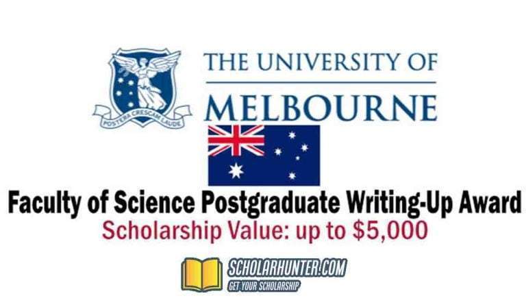 Writing-Up Award 2022/2023 University Of Melbourne Australia Faculty Of Science