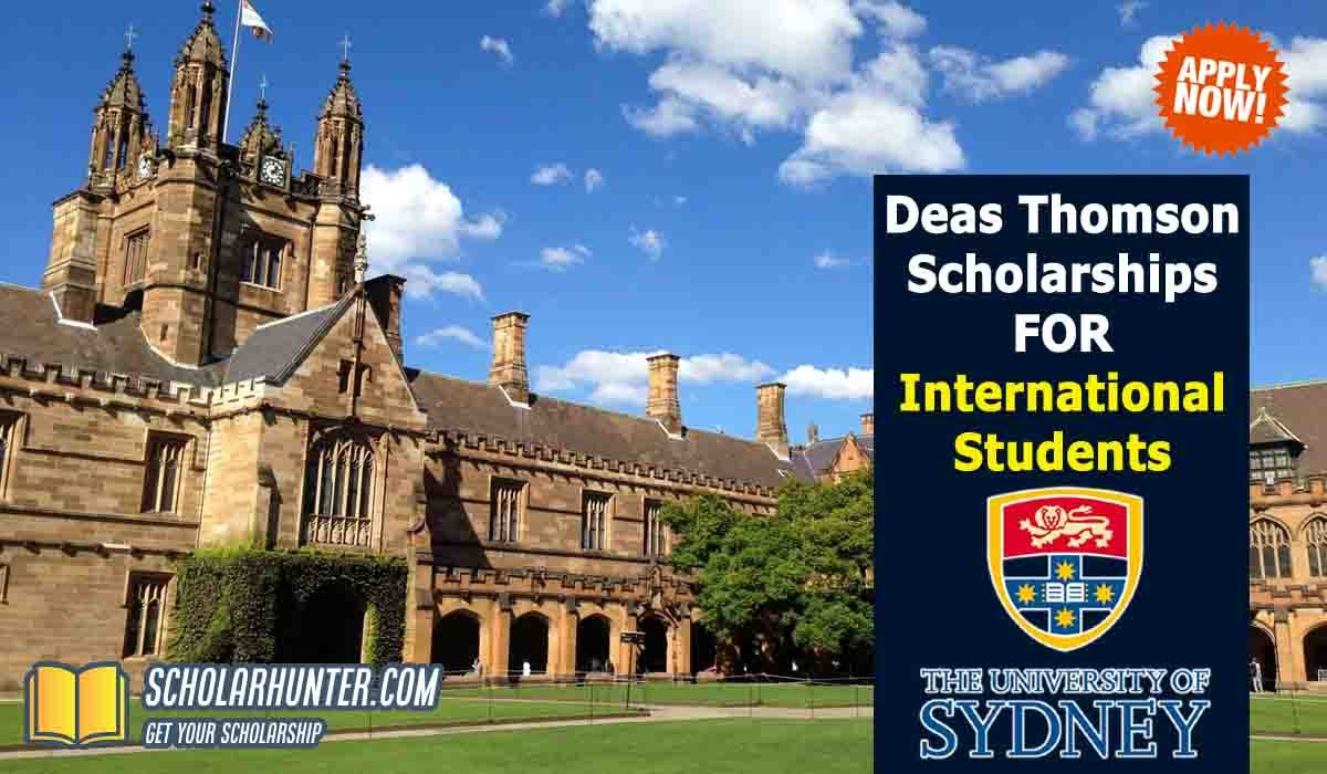 International Deas Thomson Scholarships by University of Sydney in Australia 3 International Deas Thomson Scholarships by University of Sydney in Australia
