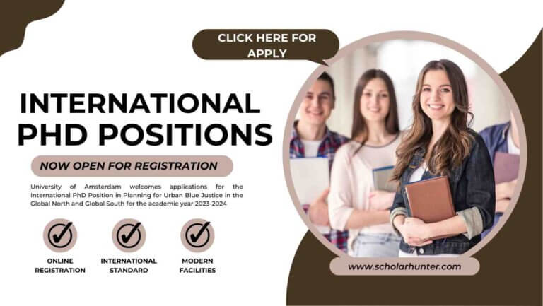 International PhD Position Planning for Urban Blue Justice 2023 at University of Amsterdam 29 International PhD Position