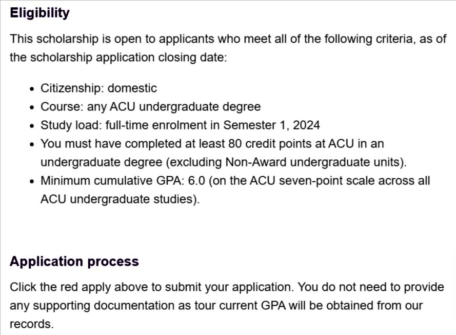 ACU Academic Excellence Scholarship