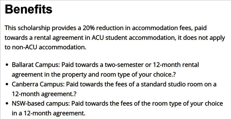 Uni Step-Up Accommodation Scholarship Benefits