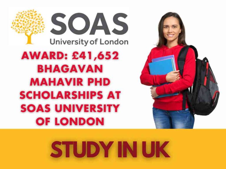 Bhagavan Mahavir PhD Scholarships at SOAS University of London