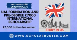 UAL Foundation and Pre-degree £7000 International Scholarship