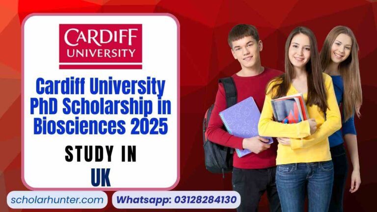 Cardiff University PhD Scholarship in Biosciences 2025 – Fully Funded in the UK