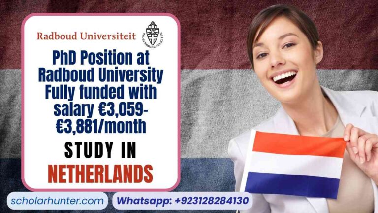 PhD Position at Radboud University Fully funded with salary €3,059–€3,881/month