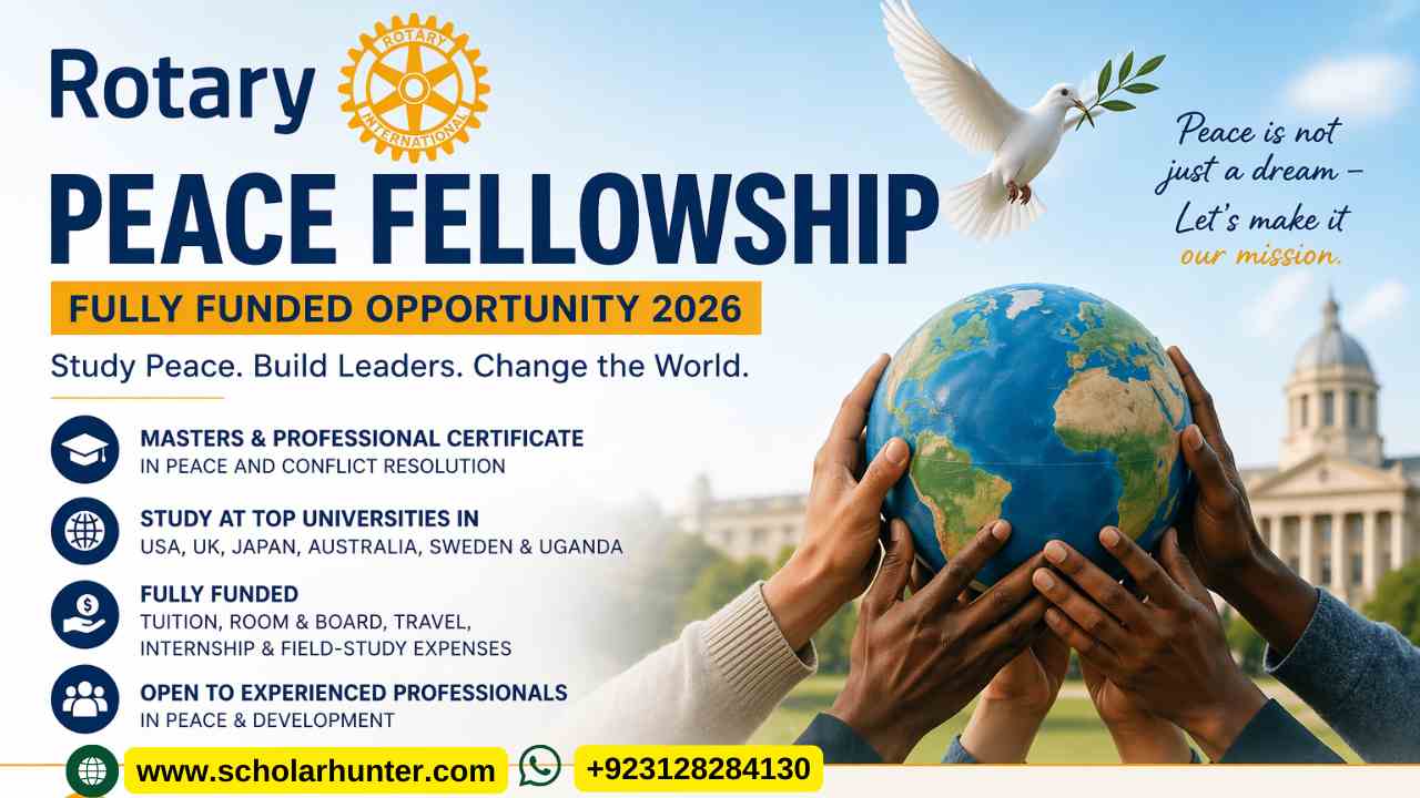 Rotary Peace Fellowship 2026 – Fully Funded Scholarship for Masters & Peace Studies