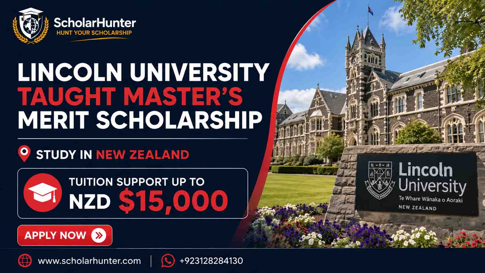 Lincoln University Taught Master’s Merit Scholarship Opens 1 Apply for Lincoln University Taught Master’s Merit Scholarship in New Zealand