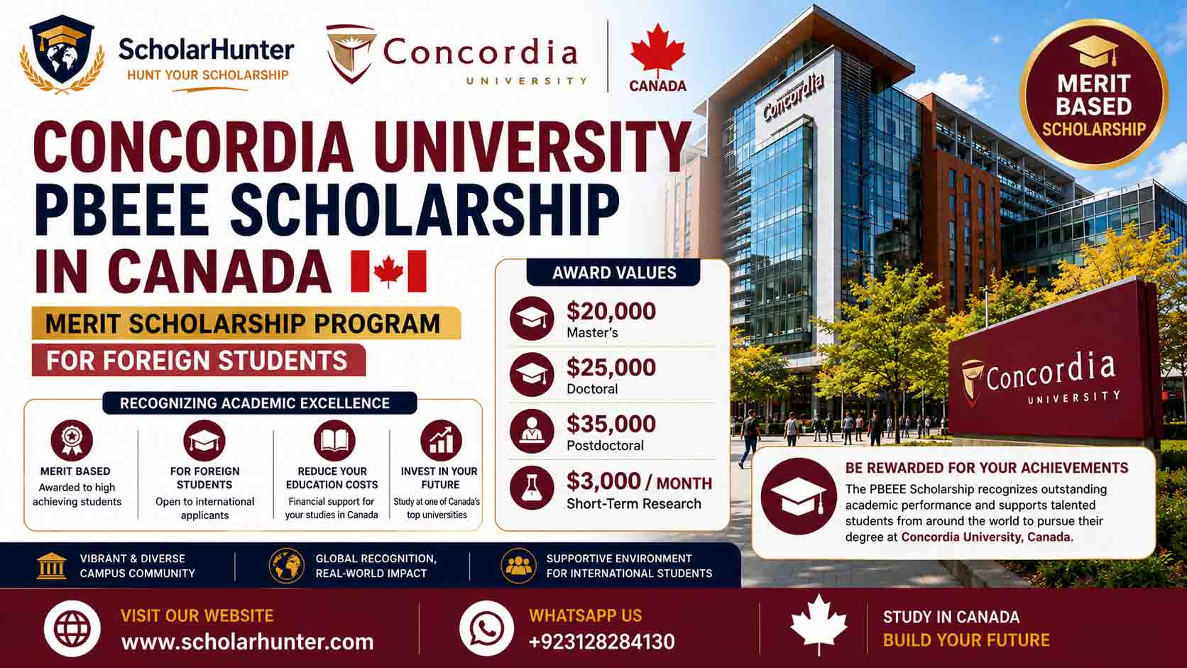 Concordia University PBEEE Scholarship in Canada | Merit Scholarship Program for Foreign Students 1 Concordia University PBEEE Scholarship
