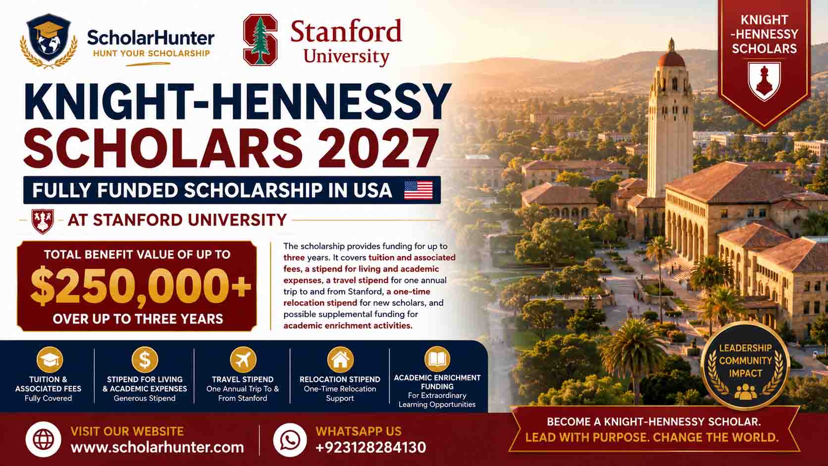Knight-Hennessy Scholars 2027 in USA Fully Funded Stanford University Scholarship