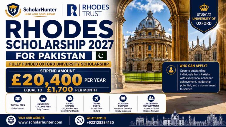 Rhodes Scholarship 2027 for Pakistan Fully Funded Oxford University Scholarship