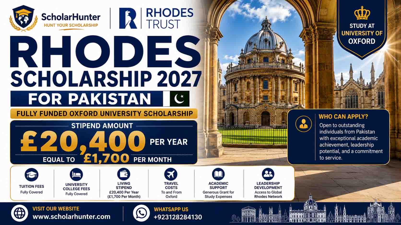 Rhodes Scholarship 2027 for Pakistan Fully Funded Oxford University Scholarship
