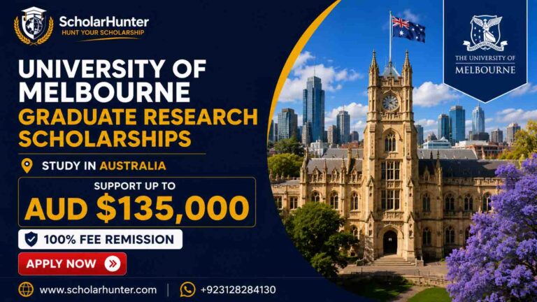 University of Melbourne Graduate Research Scholarships in Australia. Get 100% fee remission and support up to AUD $135,000