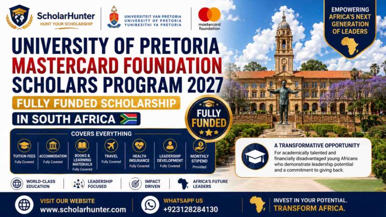 University of Pretoria Mastercard Foundation Scholars Program 2027 | Fully Funded Scholarship in South Africa 4 University of Pretoria Mastercard Foundation Scholars Program 2027 | Fully Funded Scholarship in South Africa