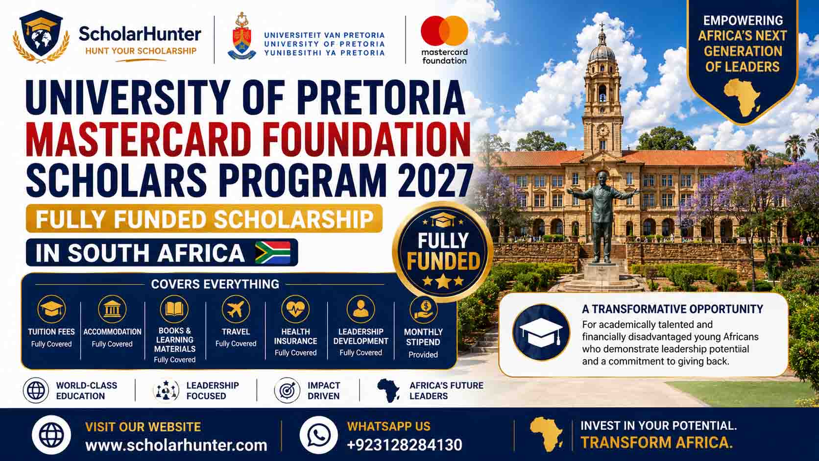 University of Pretoria Mastercard Foundation Scholars Program 2027 | Fully Funded Scholarship in South Africa