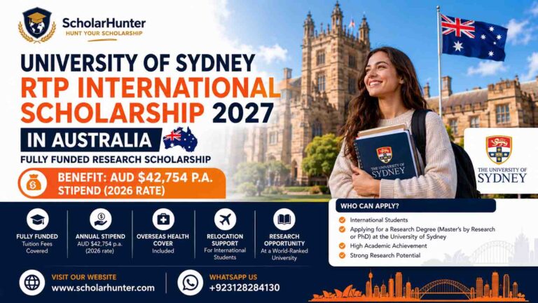 University of Sydney RTP International Scholarship 2027 in Australia | Fully Funded Research Scholarship 1 University of Sydney RTP International Scholarship 2027 in Australia Fully Funded Research Scholarship