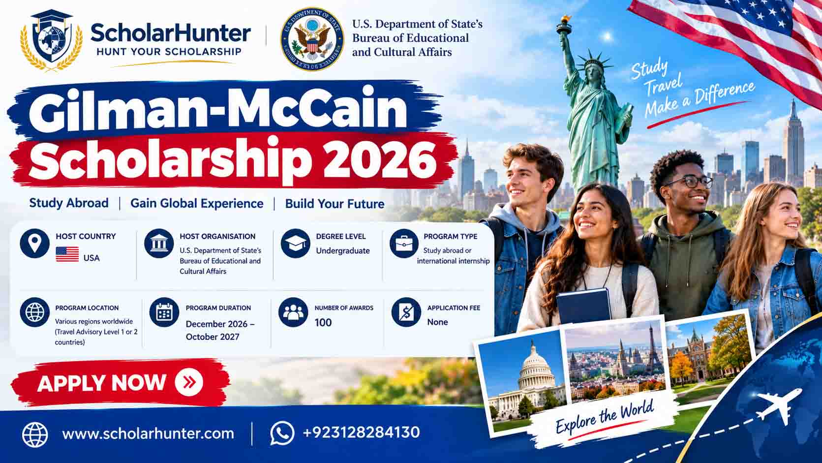 Gilman-McCain Scholarship 2026: $5,000 Study Abroad Award 1 Gilman-McCain Scholarship 2026