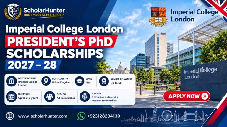 President's PhD Scholarships 2027-28 at Imperial College London